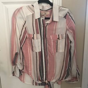 Long sleeve striped blouse